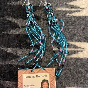 Brand new beaded dangle Navajo traditional earrings